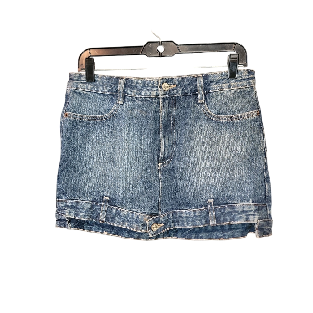 Zara distressed denim mini skirt - blue Sz M